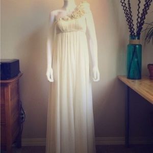 Empire Waist One-Shoulder Wedding Dress